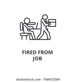 Fired From Job Line Icon, Outline Sign, Linear Symbol, Vector, Flat Illustration