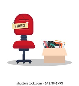 Fired from job vector design illustration isolated on white background