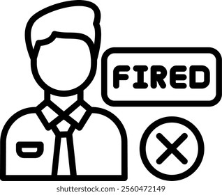 Fired Line Vector Icon Design