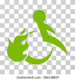 Fired Patient vector pictogram. Illustration style is flat iconic eco green symbol on a transparent background.