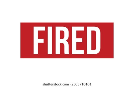 Fired rubber stamp on white background. Fired Stamp.