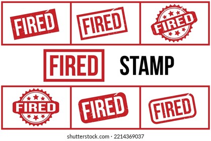 Fired Rubber Stamp Set Vector