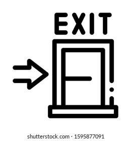 Fire-escape Exit Door Icon Vector. Outline Fire-escape Exit Door Sign. Isolated Contour Symbol Illustration