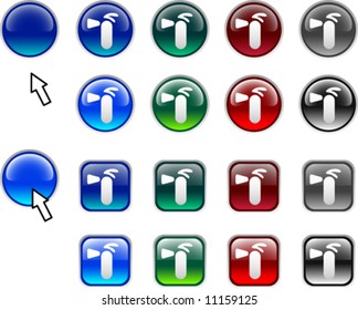 A lot of Fire-extinguisher icons. Vector illustration.