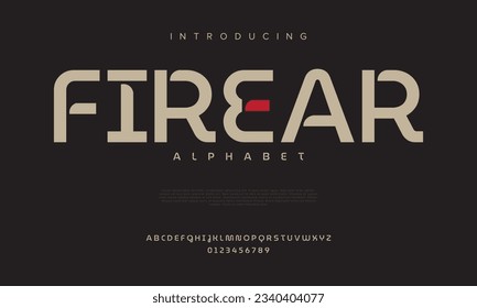 Firefar creative modern urban alphabet font. Digital abstract moslem, futuristic, fashion, sport, minimal technology typography. Simple numeric vector illustration