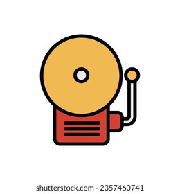 Ilustración del vector de iconos de alarma de incendios