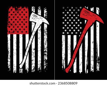 Firefighter American Flag Axe Design