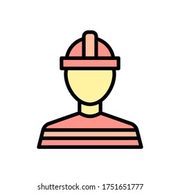Feuerwehrmann, Avatar-Ikone. Einfache Farbe mit umrissenen Vektorelementen von Feuerwehrleuten für i und ux, Website oder mobile Anwendung