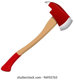 firefighter axe against white background, abstract vector art illustration