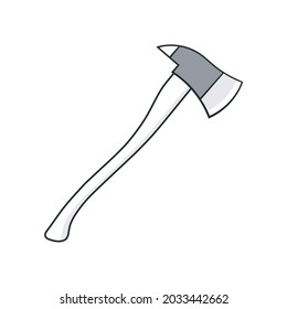 Firefighter axe gray icon. Clipart image isolated on white background