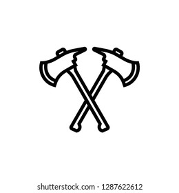 Firefighter Axe Icon Outline Vector