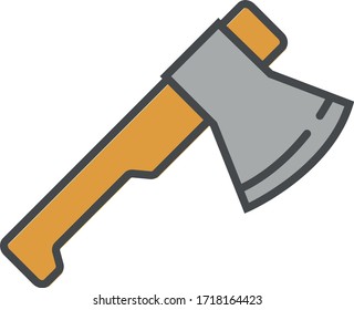 Icono de Ax del bombero. Simple glifo, plano de iconos de historia para ui y ux, sitio web o aplicación móvil en fondo blanco. Señal de equipos de seguridad contra incendios para concepto móvil y diseño web. Gráfico vectorial