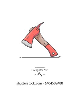 Firefighter Axe - Line color icon