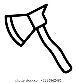 Firefighter axe line icon. Axe symbol outline style pictogram on white background. Fire safety equipment signs for mobile concept and web design. Vector graphics