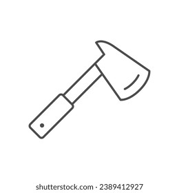 Firefighter axe line outline icon