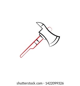Firefighter, axe two color icon