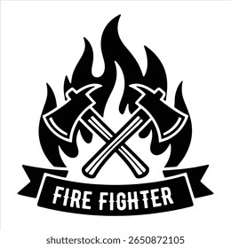 Ilustração Do Vetor Do Machado Do Bombeiro. Clipart do equipamento de resgate de emergência.
