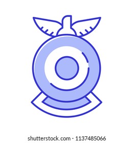 Firefighter badge with eagle. Fire department emblem or sign icon in flat design.