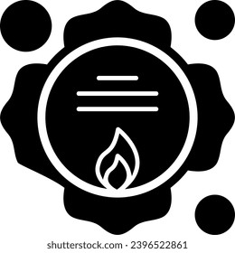 Firefighter Badge Glyph Icon Vector Design