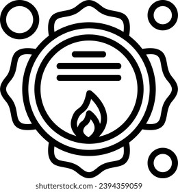 Firefighter Badge Linear Icon Vector Design