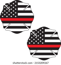 firefighter badge us flag clipart