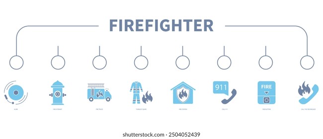 Firefighter Banner Web-Symbol Vektorgrafik-Konzept