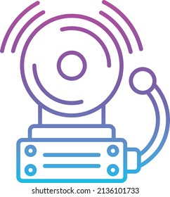 Firefighter Bell vector icon. Can be used for printing, mobile and web applications.