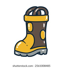 Firefighter boots element vector illustration