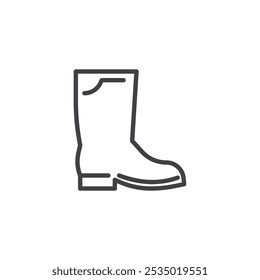 Firefighter Boots line icon. linear style sign for mobile concept and web design. Protective boot outline vector icon. Symbol, logo illustration. Vector graphics