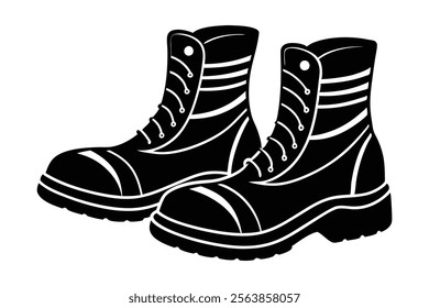 Firefighter Boots vector art silhouette