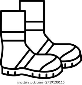 Icono de Vector de botas de bombero. Se puede utilizar para aplicaciones de impresión, móviles y de Web.