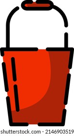 Firefighter bucket, illustration, vector on a white background.