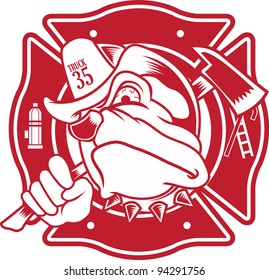 firefighter bulldog