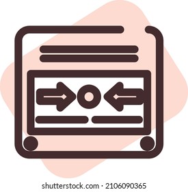 Firefighter call point, illustration, vector on a white background.