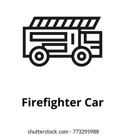 Firefighter car line icon