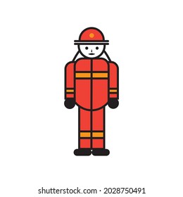 firefighter character icon vector design illustration