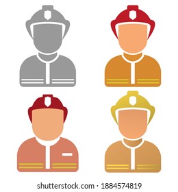 Firefighter Character set. Vector illustration on a white background.
