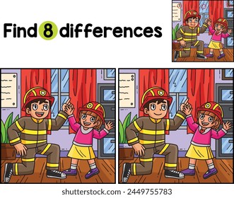 Firefighter and Child Find The Differences