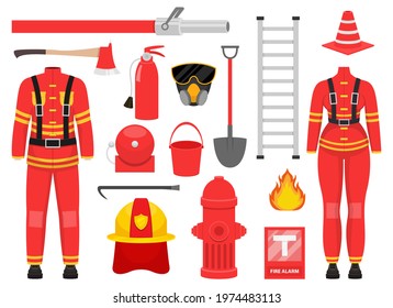 Firefighter collection vector design illustration isolated on white background
