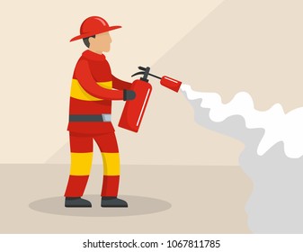 Firefighter concept. Flat illustration of firefighter vector concept for web