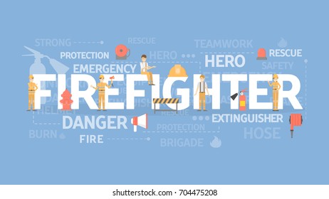 Firefighter concept illustration. Idea of emergency, protection and safety.