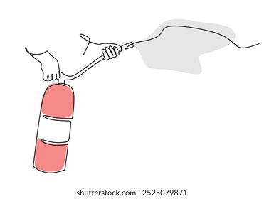 firefighter continuous one line drawing. Safety concept. Vector illustration minimalist background.