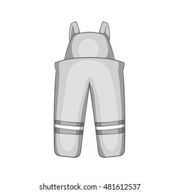 Firefighter costume icon in black monochrome style isolated on white background. Clothing symbol vector illustration