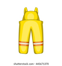 Firefighter costume icon in cartoon style isolated on white background. Equipment fire symbol