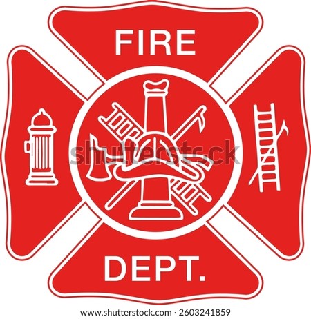 Firefighter Department Emblem Logo – Vector Badge Design