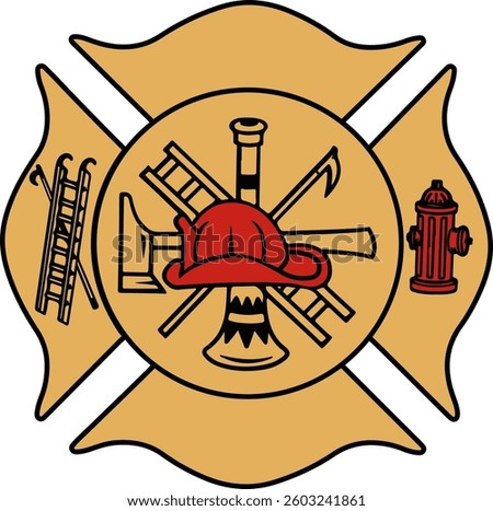 Firefighter Department Emblem Logo – Vector Badge Design