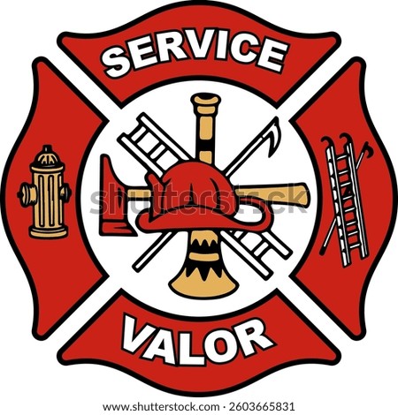 Firefighter Department Emblem Logo – Vector Badge Design