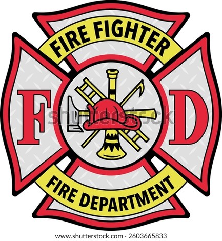 Firefighter Department Emblem Logo – Vector Badge Design