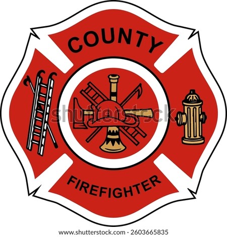 Firefighter Department Emblem Logo – Vector Badge Design