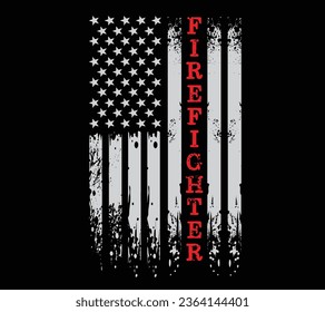 Firefighter department flag  t shirt design